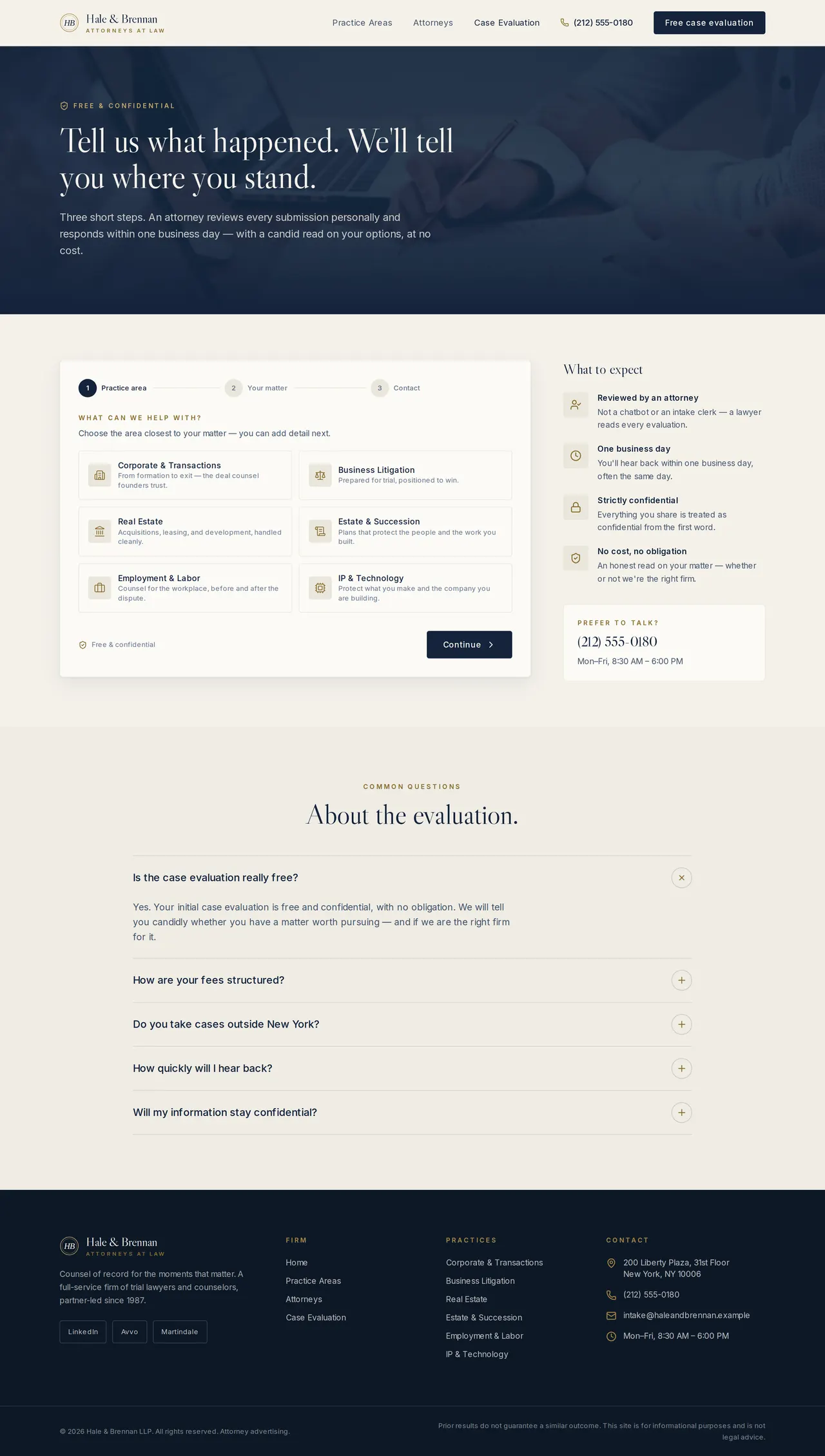 Hale & Brennan — Case Evaluation