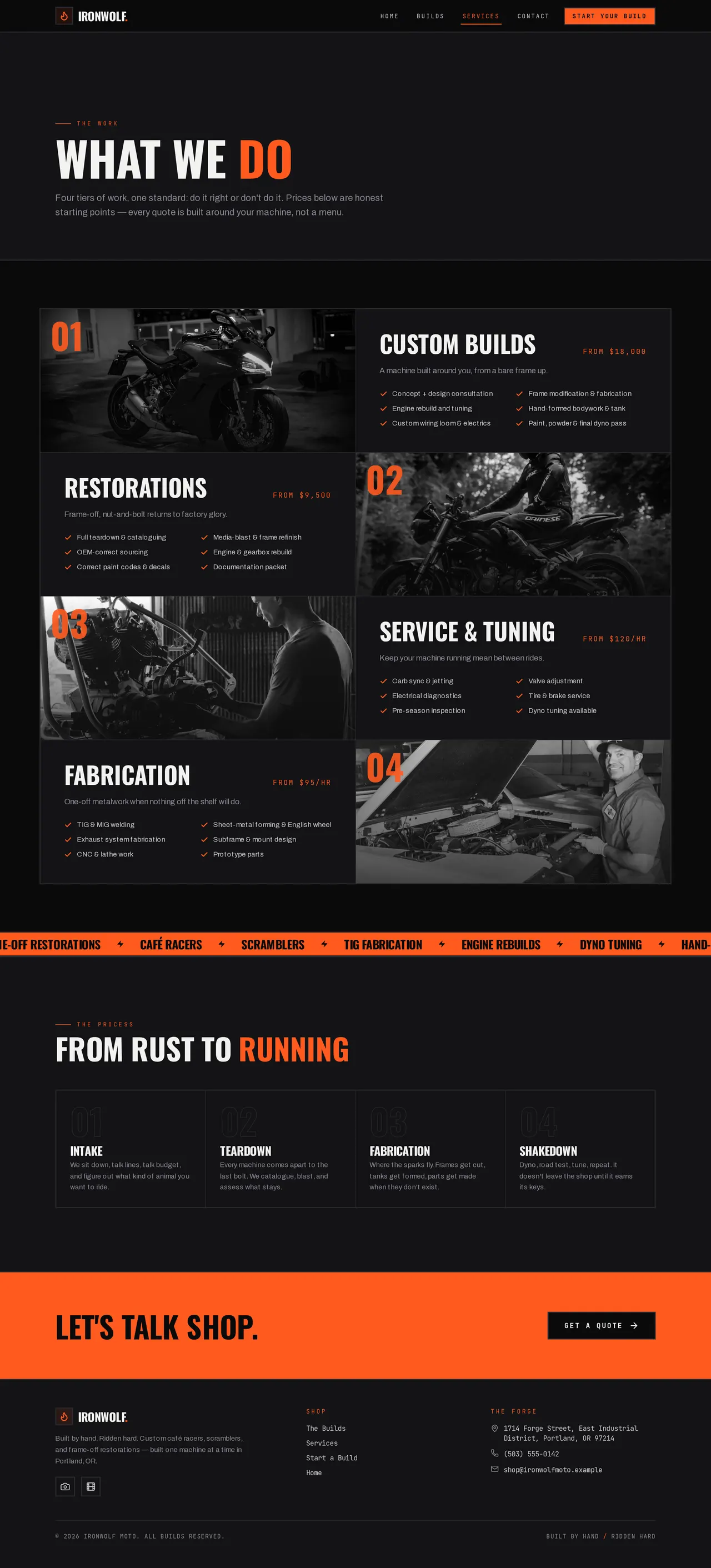 Ironwolf Moto — Services