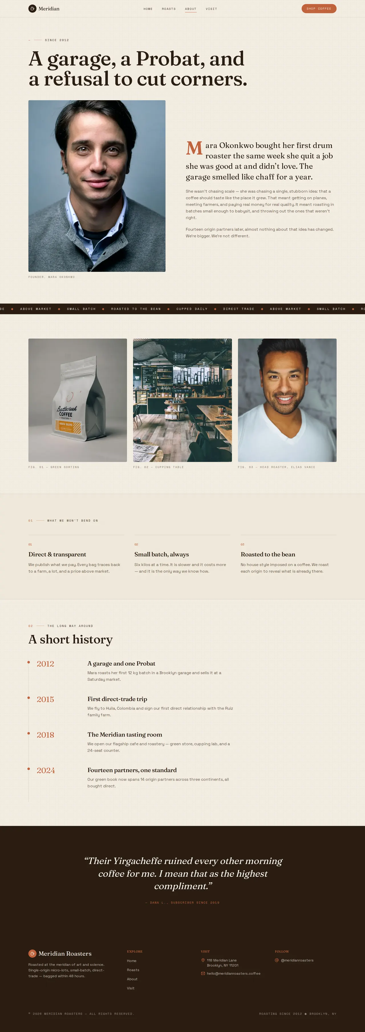 Meridian Coffee — About