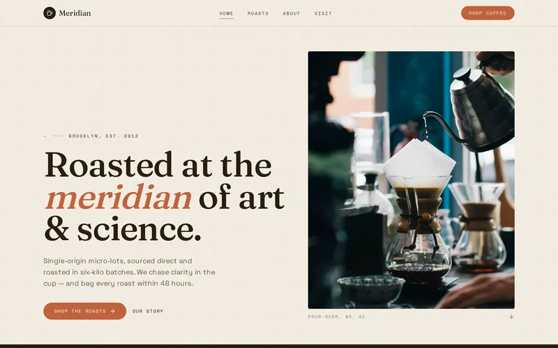 Meridian Coffee project screenshot