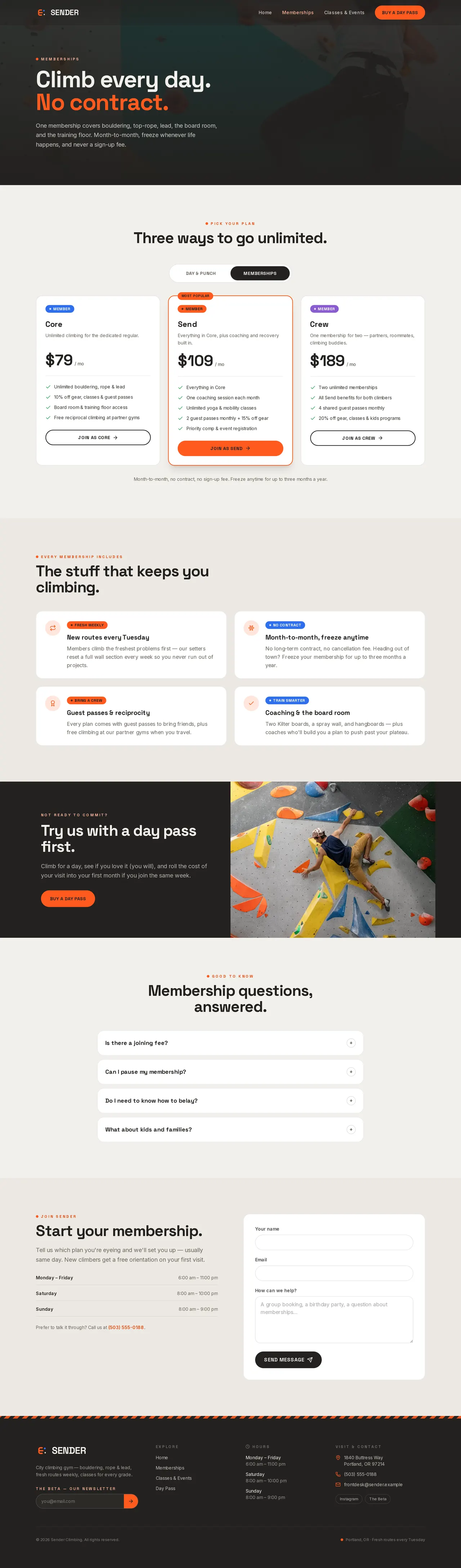 Sender — Memberships