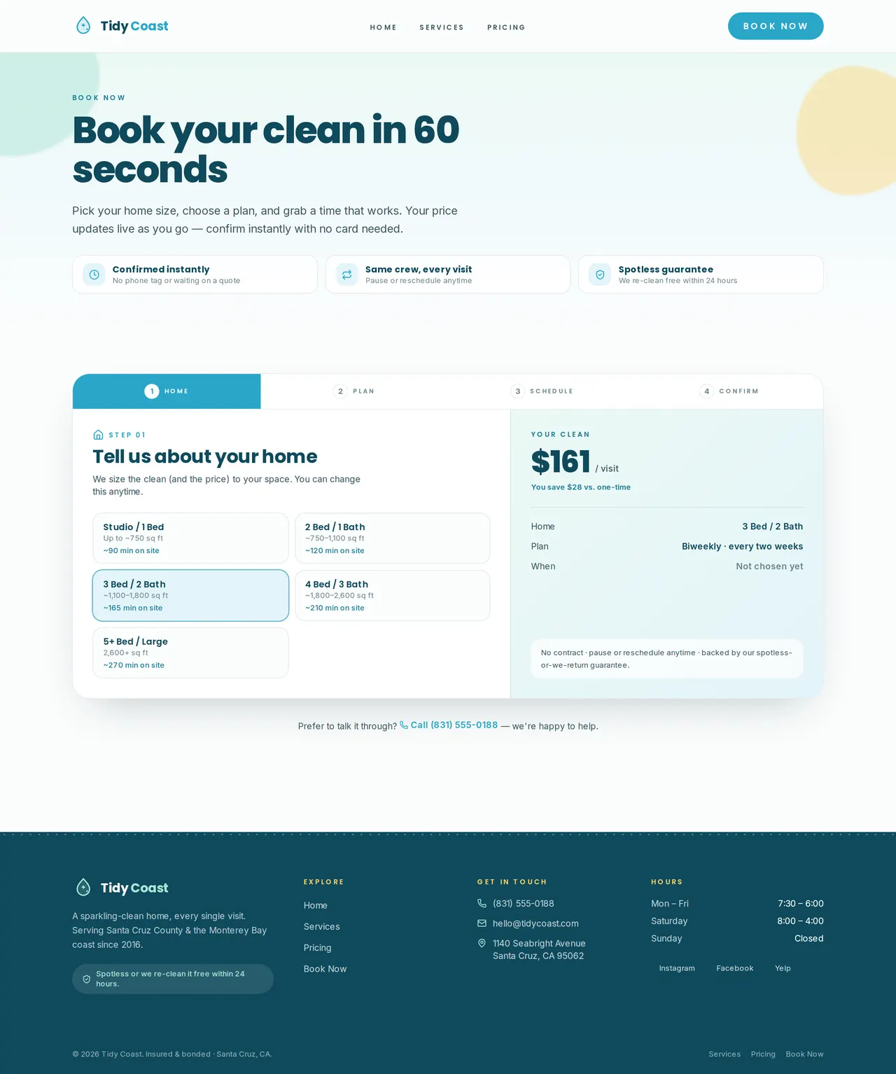 Tidy Coast — Book Now