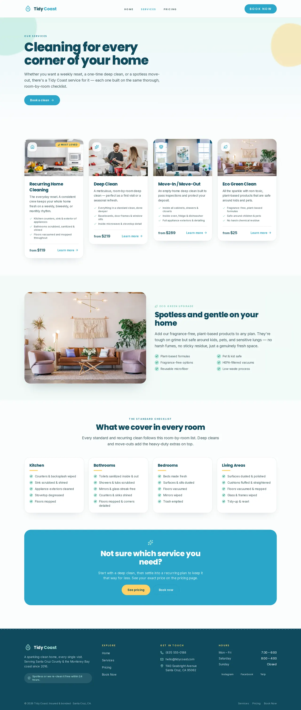 Tidy Coast — Services